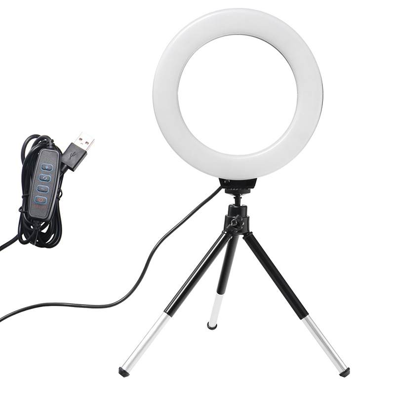 Photography Lighting With Umbrella - 6 นิ้วแหวนแสงขาตั้งกล้อง LED Bright แหวนโคมไฟขอบเพลงแสงสําหรับการถ่ายภาพ Selfie