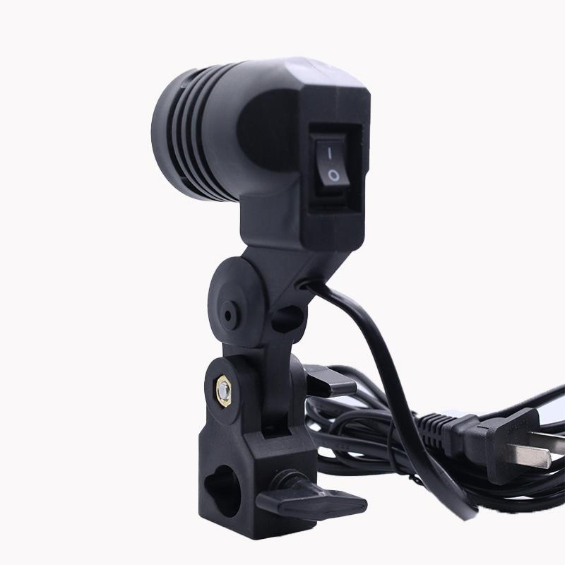 Photography Lighting With Umbrella - สายไฟสีดำ 1.8 เมตร พร้อมขั้วหลอดไฟ E27 สำหรับซอฟท์บ็อกซ์