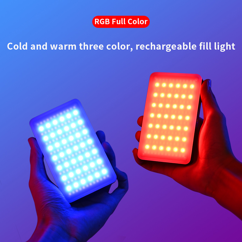 Photography Lighting With Umbrella - RGB Video Light แบบพกพา LED กล้องแผงไฟสีชาร์จ