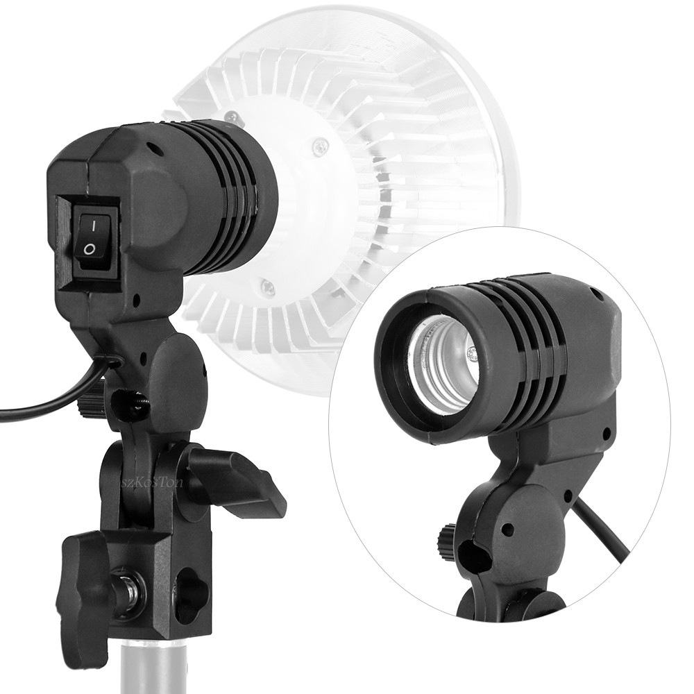 Photography Lighting With Umbrella - SINGLE HEAD ผู้ถือหลอดไฟ E27 ซ็อกเก็ตแฟลชร่มวงเล็บภาพหลอดไฟสําหรับสตูดิโอถ่ายภาพอุปกรณ์เสริม US