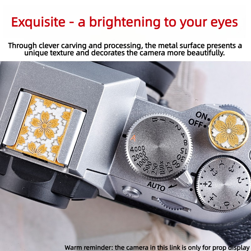 Fujifilm Camera X100Vi - ฝาครอบฮอตชูโลหะพร้อมปุ่มชัตเตอร์แบบเกลียว สำหรับกล้องฟูจิ XT3 XT10 XT20 XT50