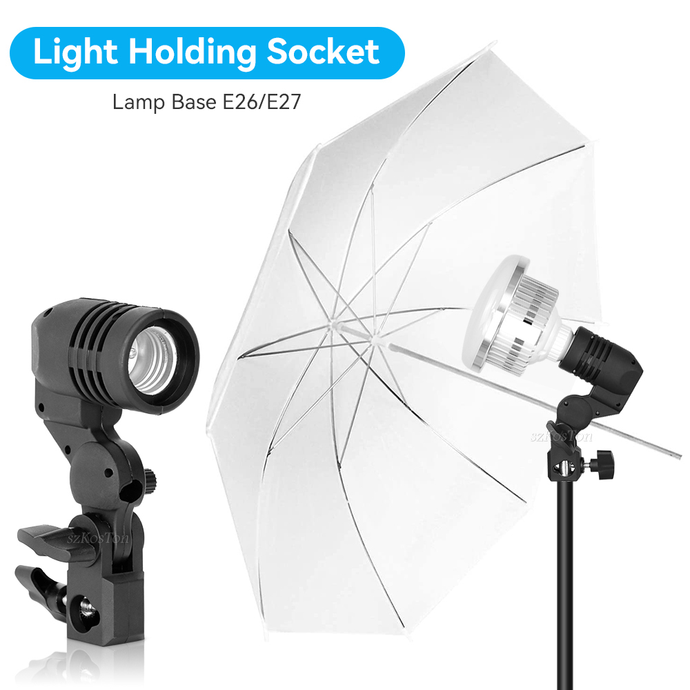Photography Lighting With Umbrella - 2ชิ้น/1ชิ้น E27เดี่ยวที่ตั้งหลอดไฟร่มแฟลชยึดหลอดไฟสำหรับถ่ายภาพอุปกรณ์เสริมสำหรับสตูดิโอ