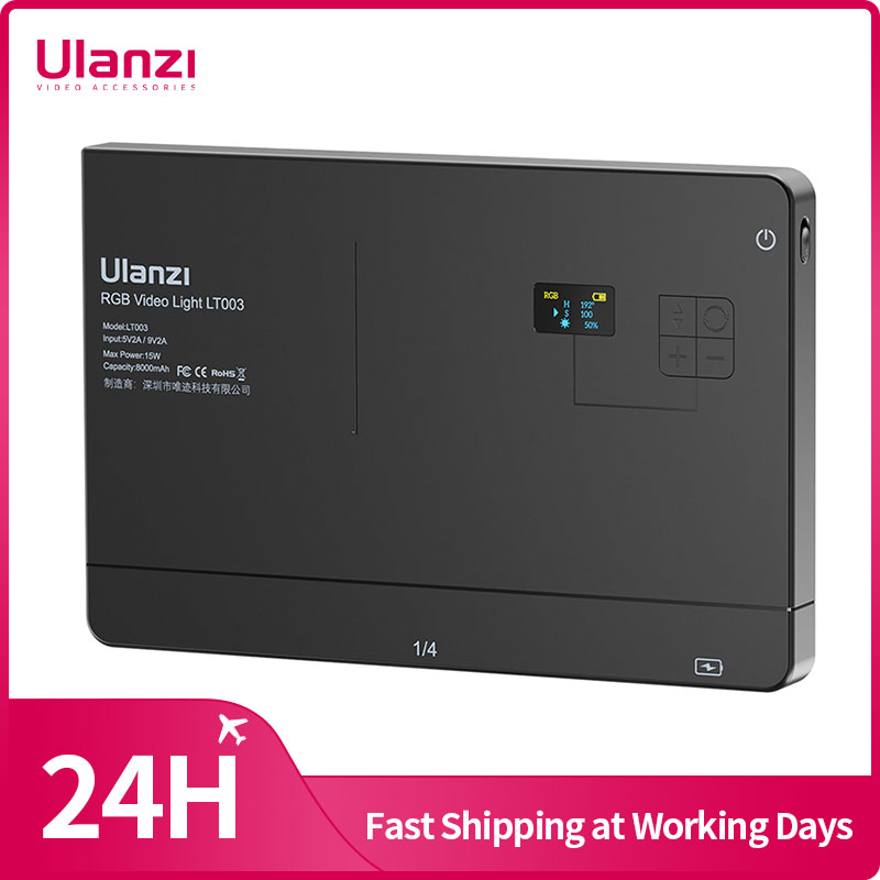 Photography Lighting With Umbrella - Ulanzi ไฟวิดีโอ RGB 15W LT003แผงไฟสีเต็ม8000MAh แบบชาร์จไฟได้โคมไฟกล้องสตูดิโอถ่ายภาพ2500-9000K