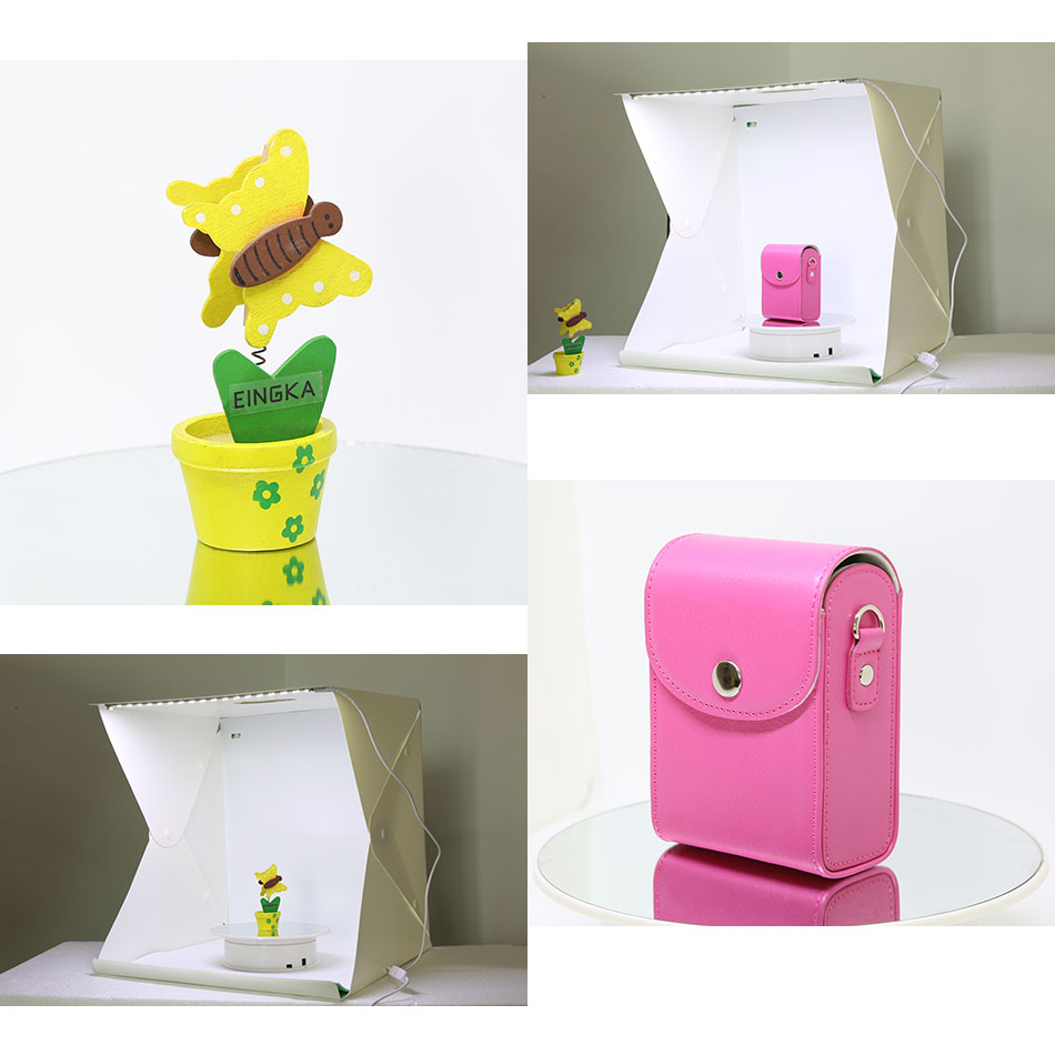 Photography Lighting White Background - ซอฟท์บ็อกซ์แบบพับได้พร้อมไฟ LED พื้นหลังสีดำขาว อุปกรณ์เสริมสำหรับสตูดิโอถ่ายภาพ ขนาด M