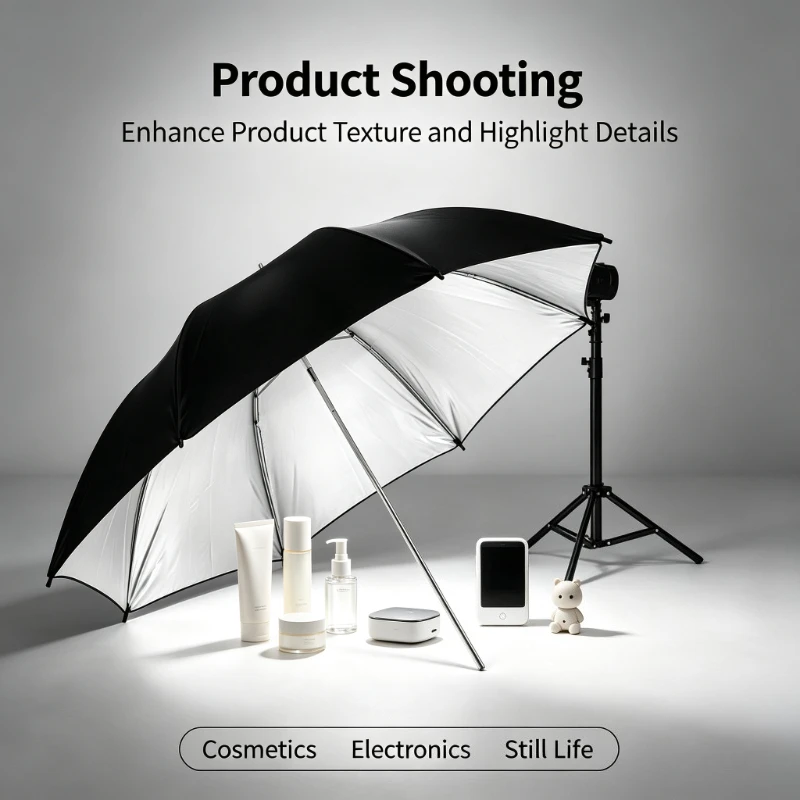 ร่มสะท้อนแสงสีดำทนทานขนาด 33 น - Photography Lighting With Umbrella บทวิจารณ์และราคา