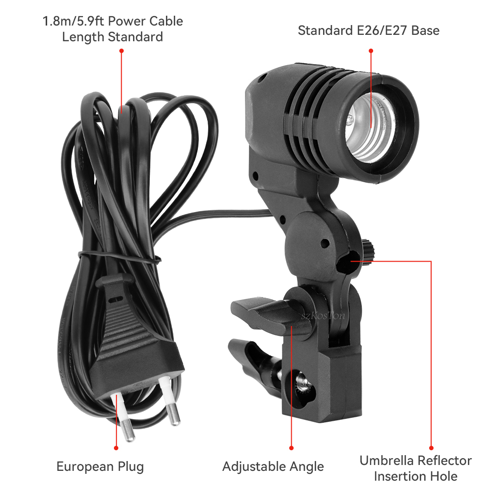SINGLE HEAD ผู้ถือหลอดไฟ E27 ซ - Photography Lighting With Umbrella บทวิจารณ์และราคา