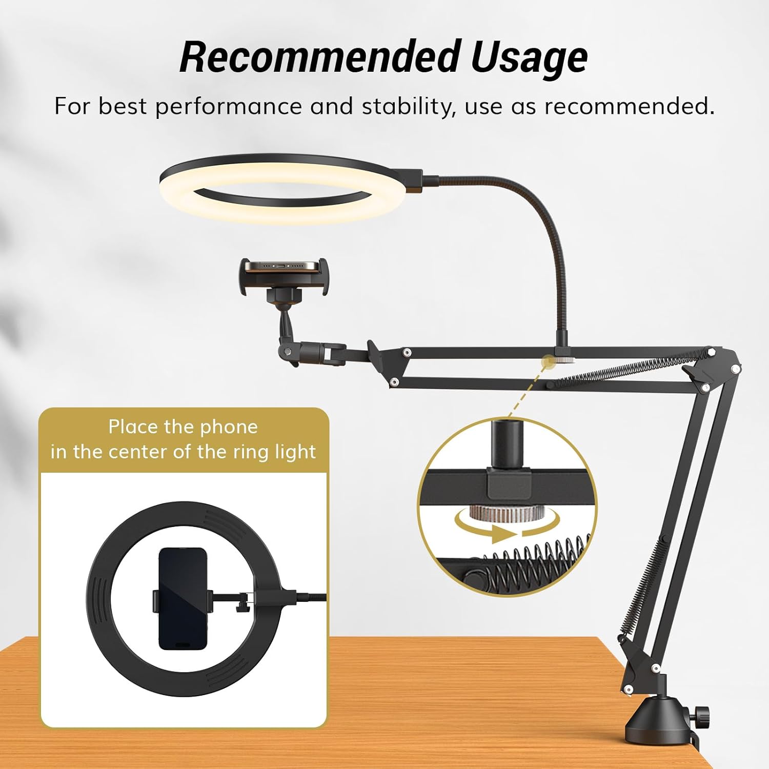 ไฟวงแหวนพร้อมขาตั้งและที่วางโท - Photography Lighting With Umbrella บทวิจารณ์และราคา