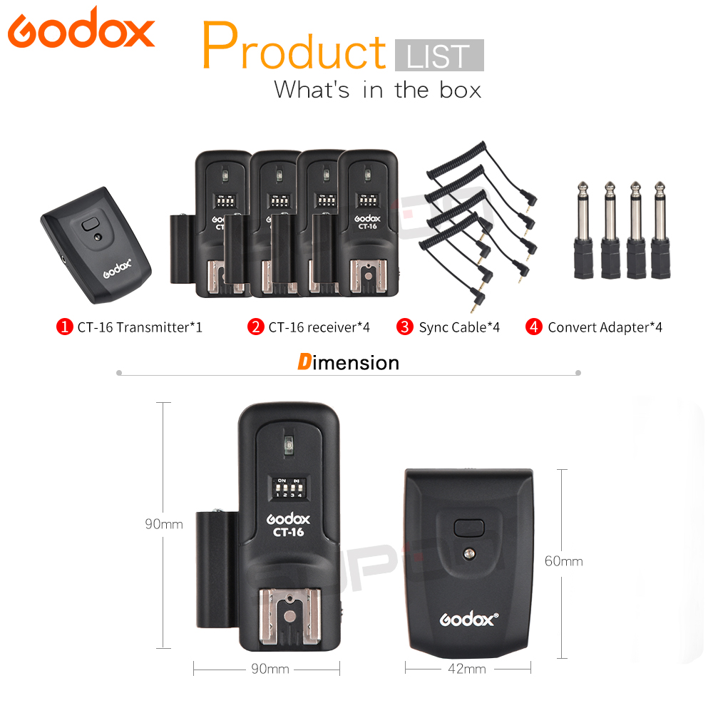 Godox CT-16ไร้สายวิทยุ Studio  - Trigger Receiver Set บทวิจารณ์และราคา